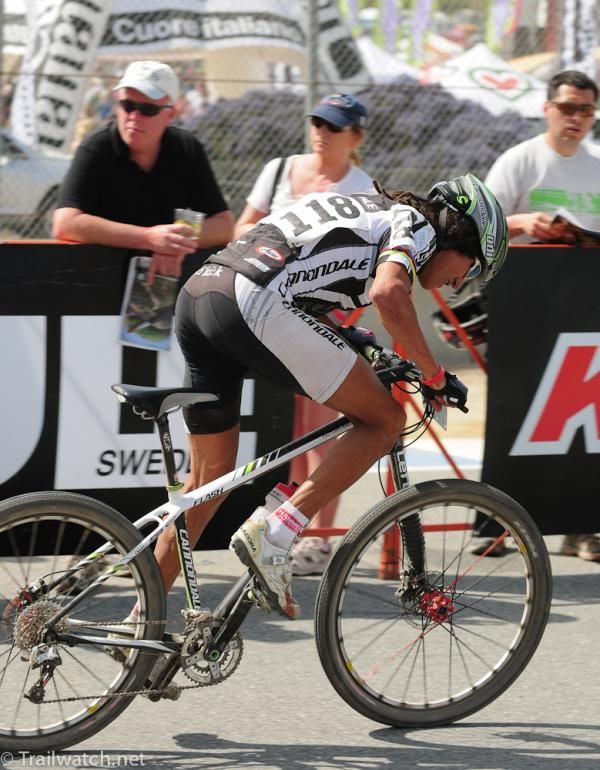Tinker Juarez (Cannondale) hammers through the start/finish with one lap to go