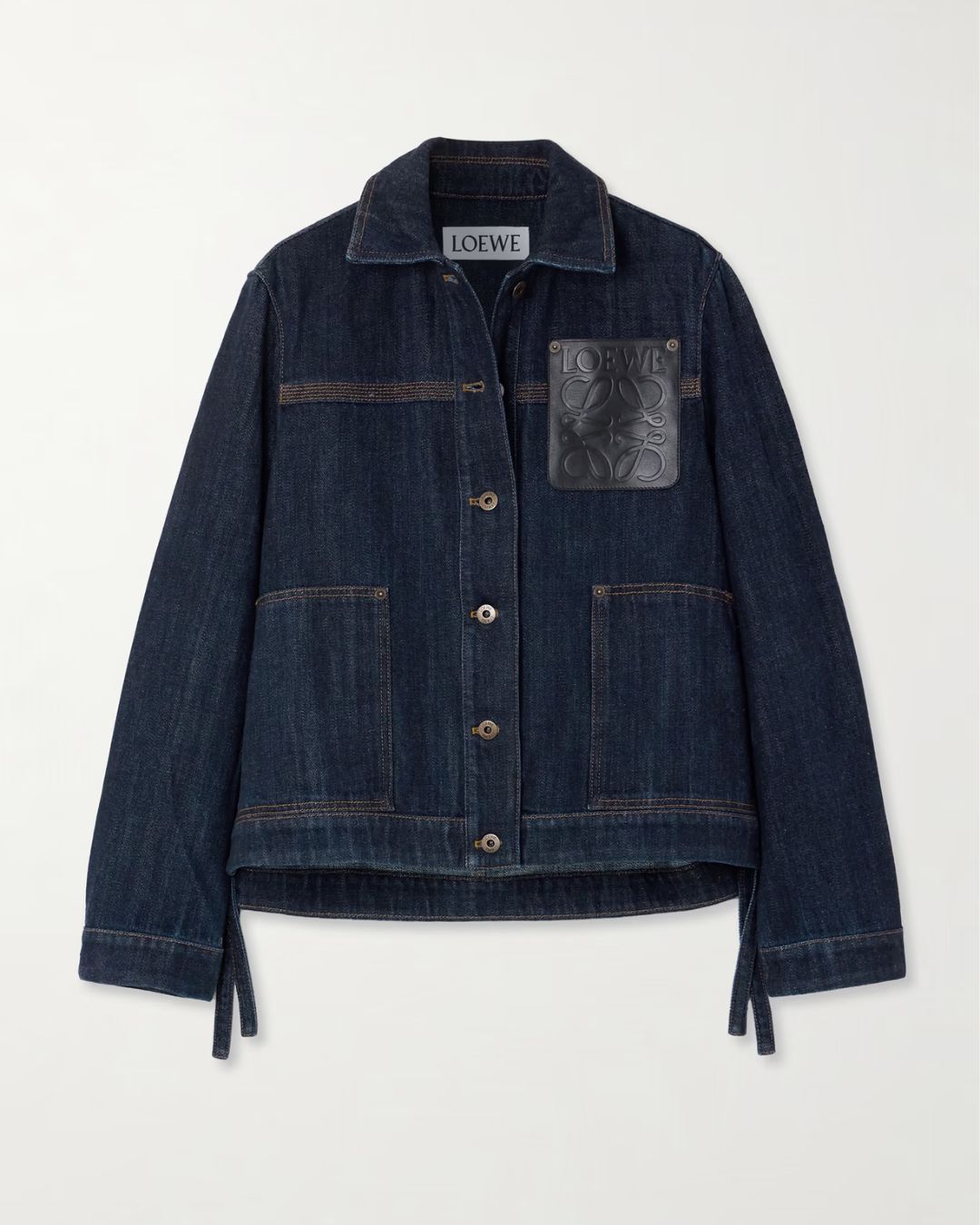 Loewe Leather-trimmed denim jacket