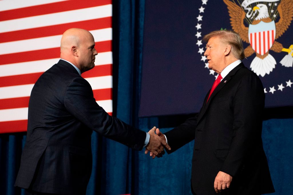 Matthew Whitaker and Donald Trump.