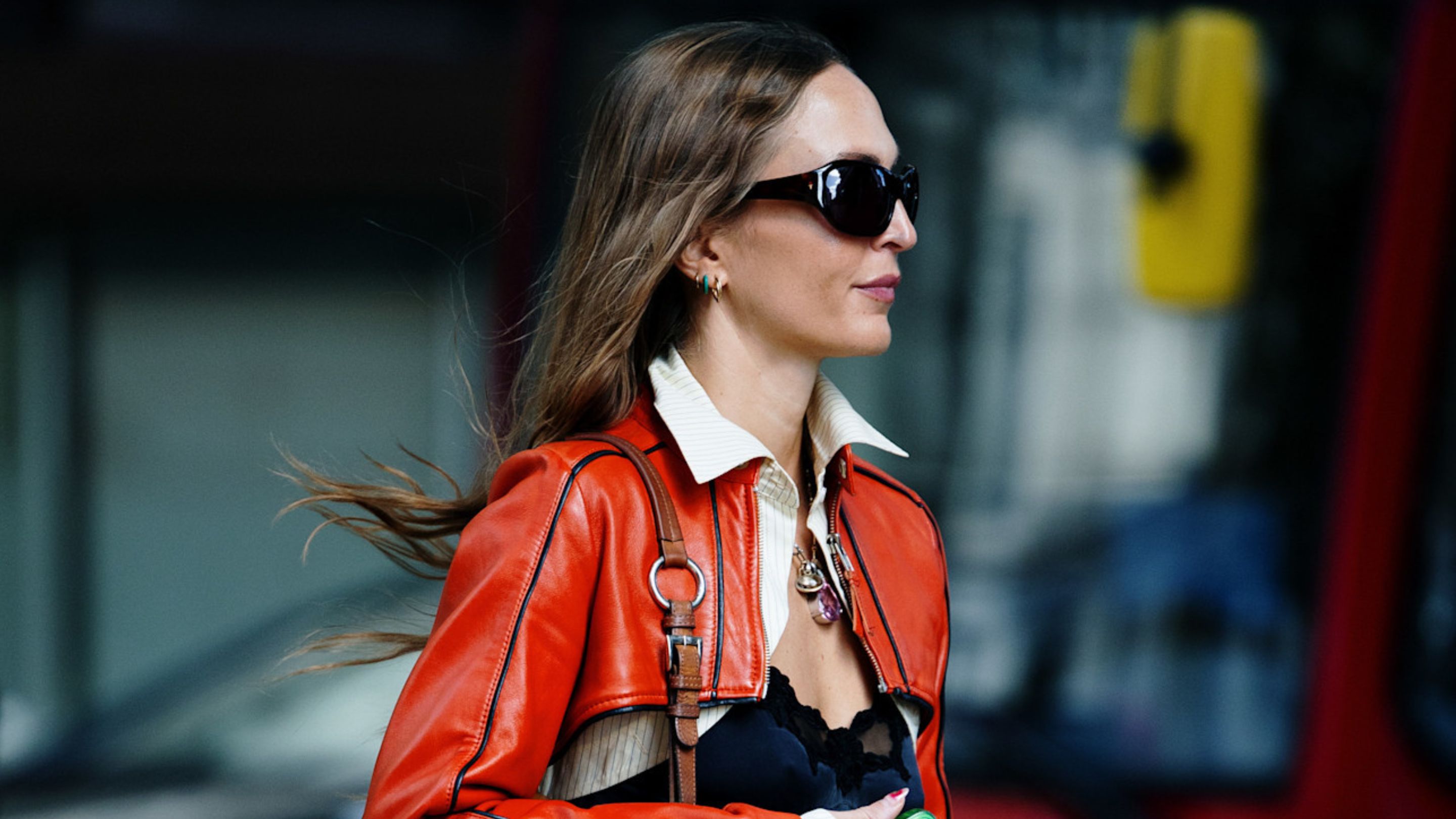 London Fashion Week street style trends: checked skirts.