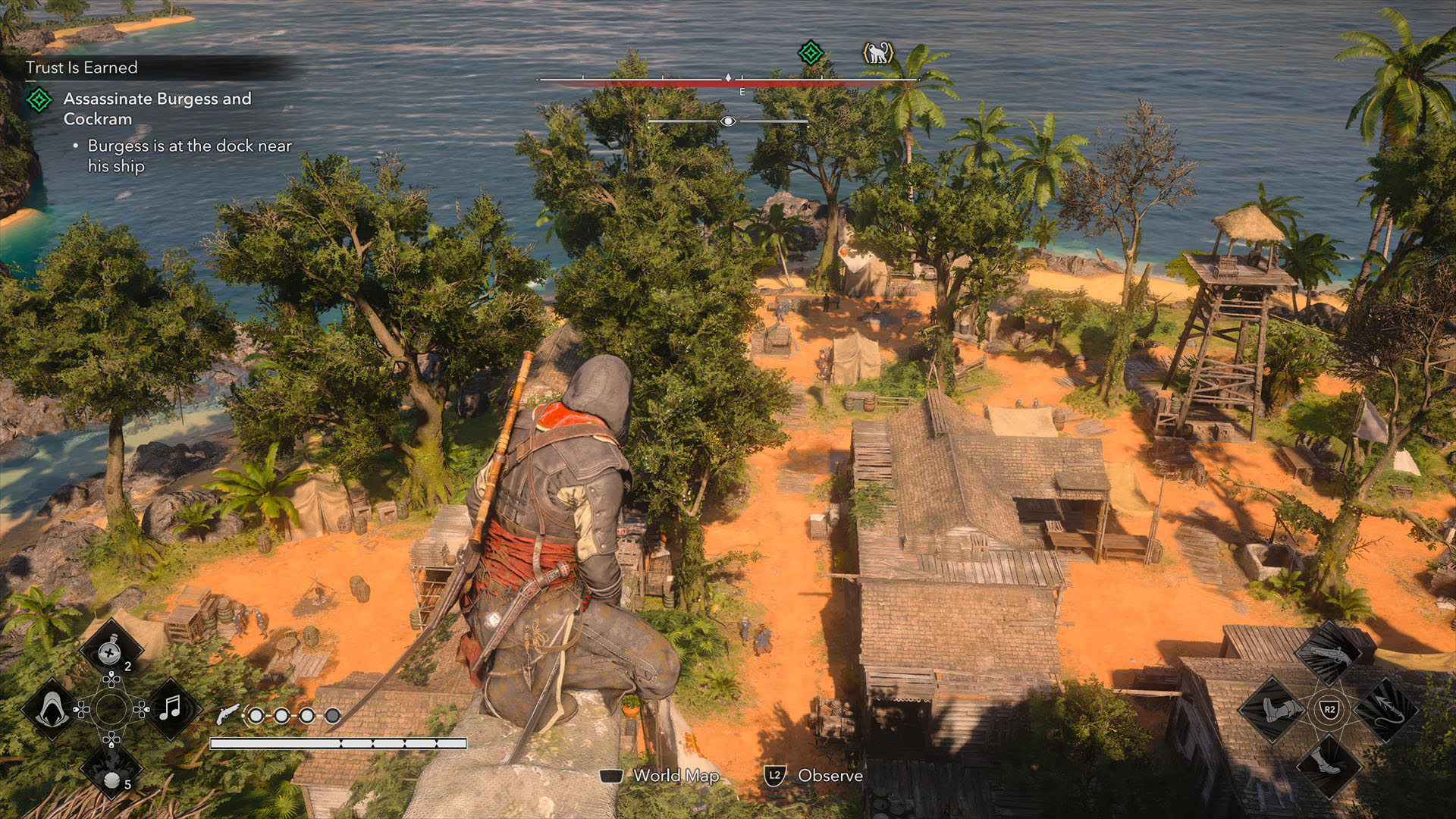 Edward Kenway looks out across Principe in Assassin's Creed Black Flag Resynced