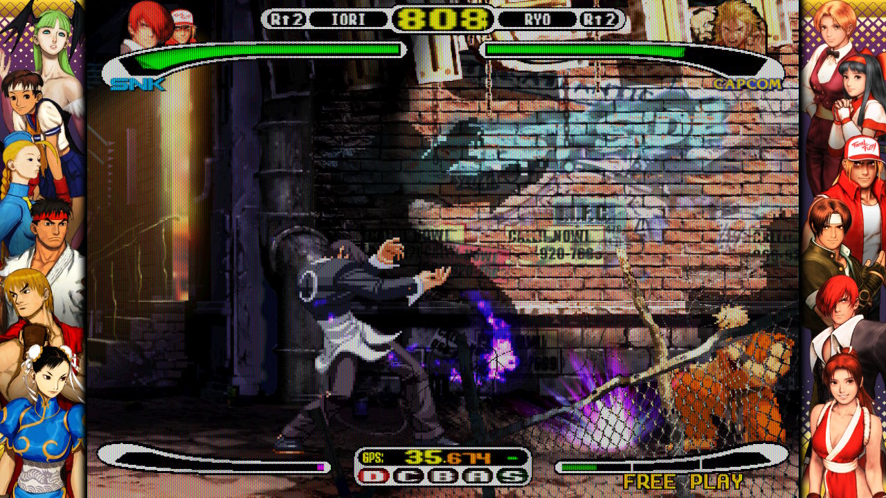 Capcom Fighting Collection 2 review; anime style game screens