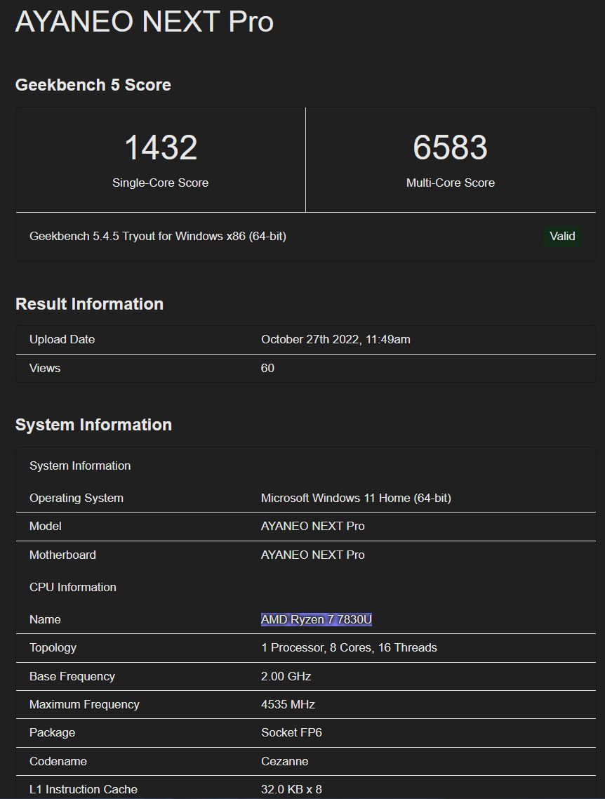 Is this Geekbench result legit?