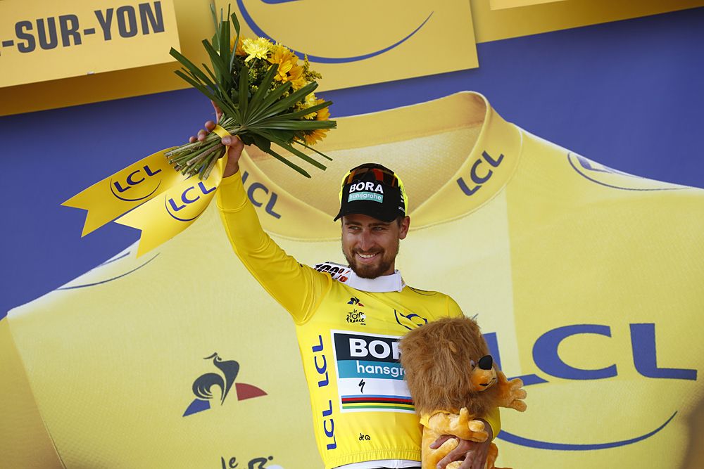 Peter Sagan (Bora-Hansgrohe) took over the yellow jersey after winning stage 2 at the Tour de France