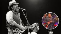 Main image: Lonnie Mack (l) performs during a Stevie Ray Vaughan Soul to Soul Tour concert on October 7, 1985 in Laramie, Wyoming. Secondary image: Derek Trucks plays Mack's guitar on stage