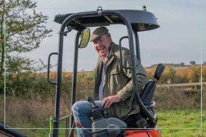 a close up of Jeremy Clarkson in a tractor in a still from Clarkson's Farm season 2