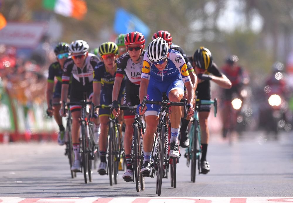 David de la Cruz finishes stage 6 at the Vuelta