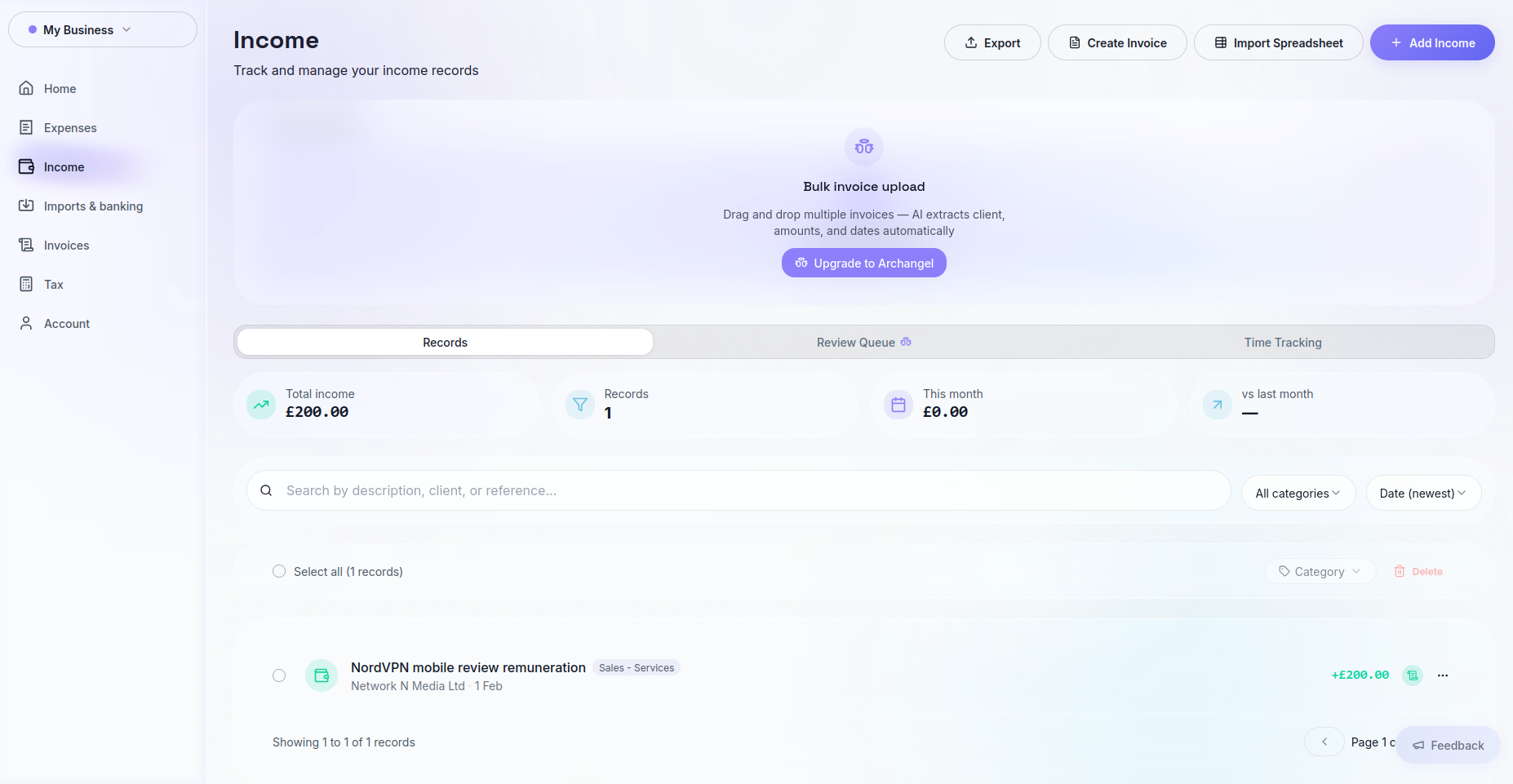 Screenshots from TaxHeaven