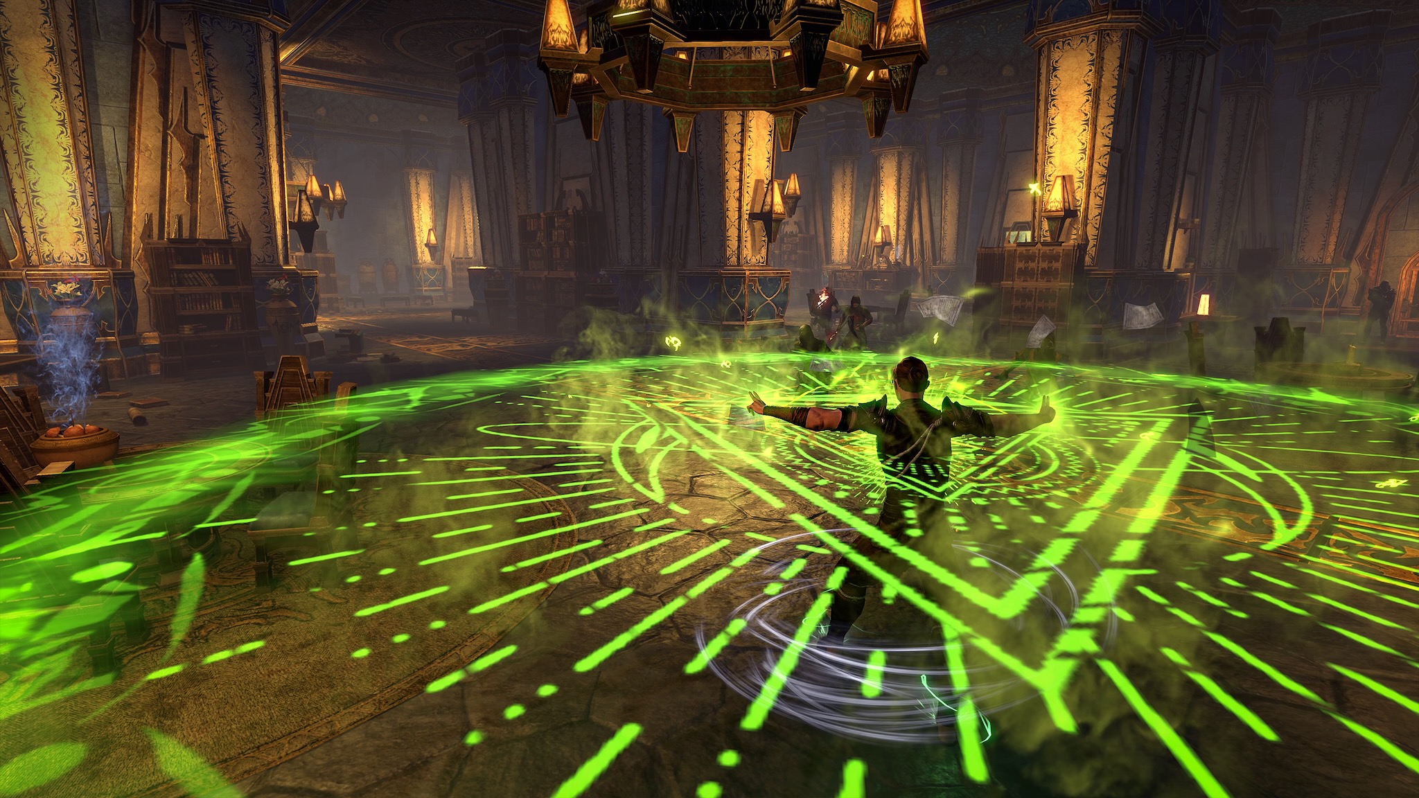 Captura de tela de Elder Scrolls Online: Necrom mostrando combate Arcanista