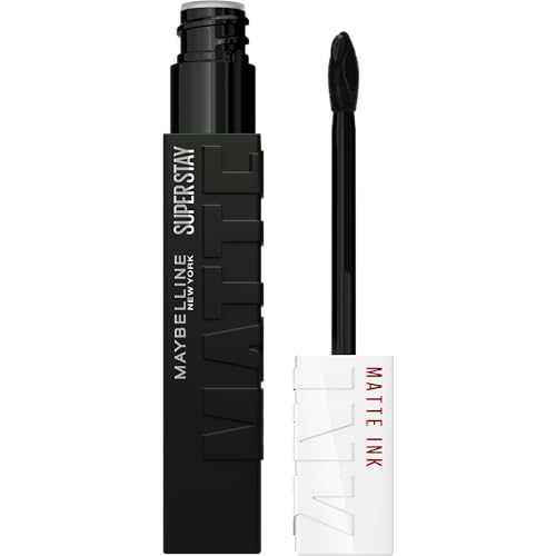 Maybelline Superstay Matte Ink Liquid Lipstick, Long Lasting High Impact Color, Up to 16h Wear, Thrill Seeker (matte Black Lipstick)