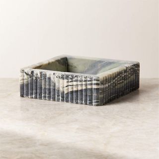 CB2, Luke Jade Marble Ribbed Catchall Dish