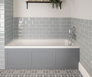 built in bath with panelling