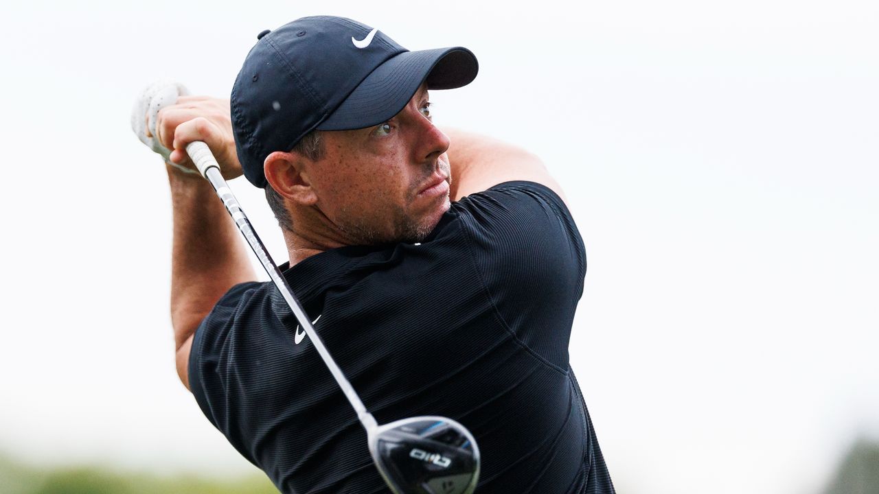 Rory McIlroy takes a shot during a practice round for the FedEx St. Jude Championship