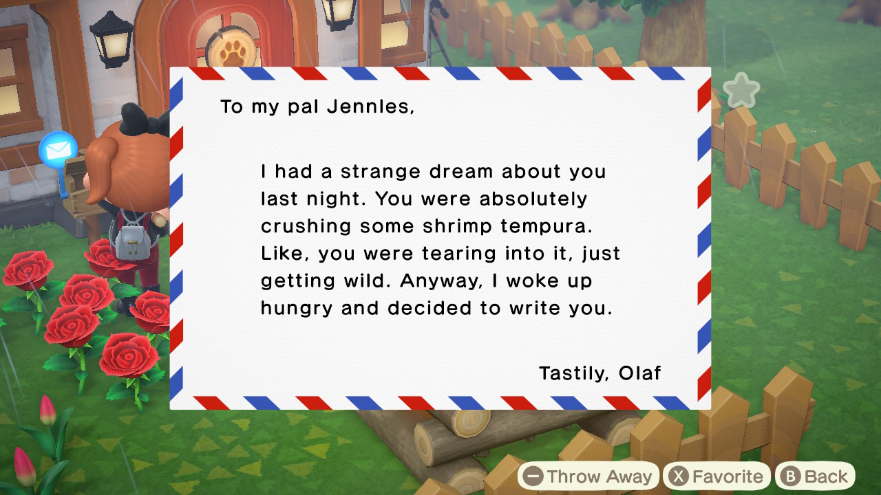 Brief von Olaf in Animal Crossing New Horizons