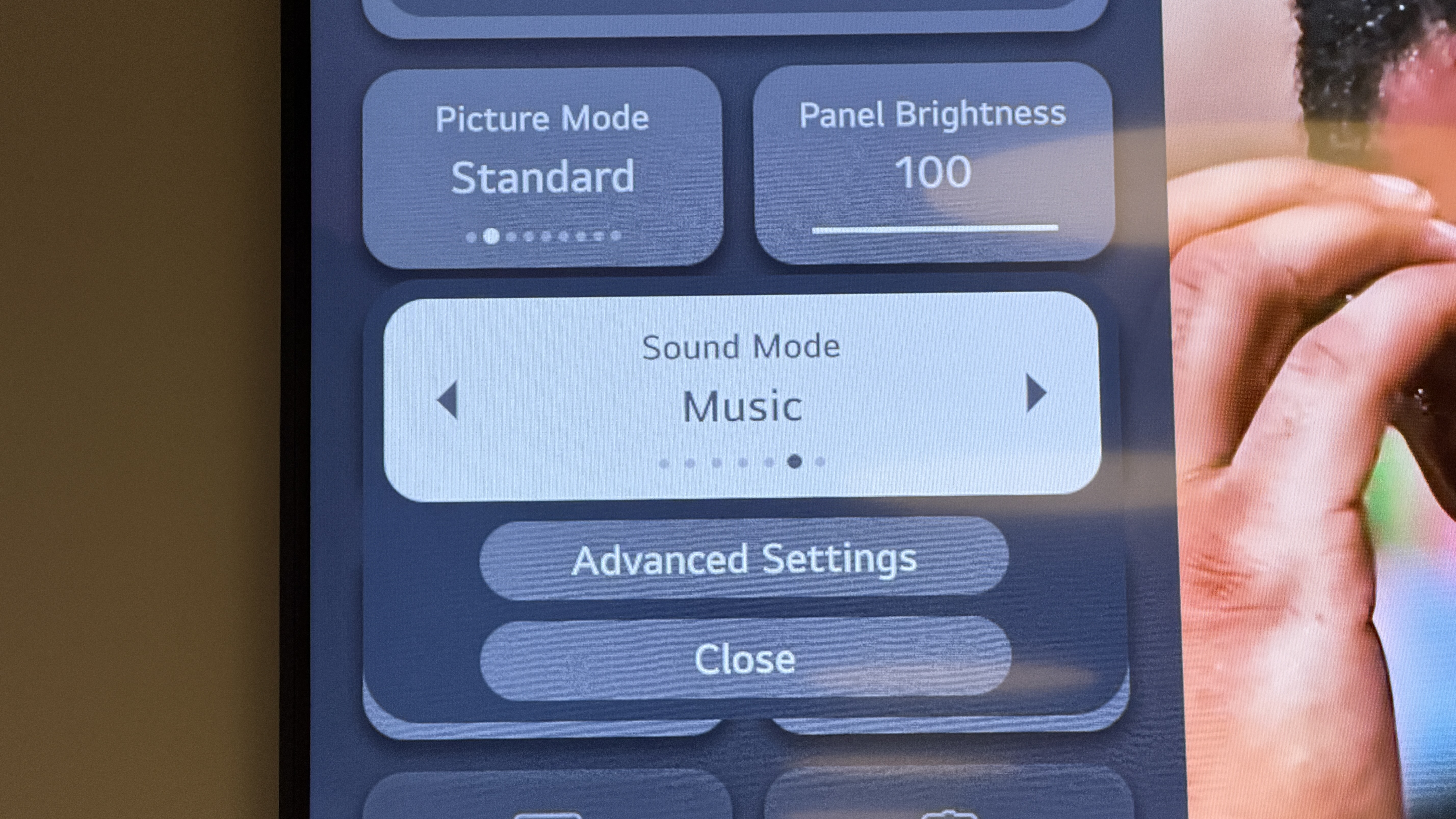 LG C5 OLED sound modes