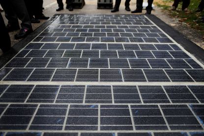 The world's first solar road, in Tourouvre-au-Perche, France.