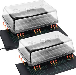 Heated propagation mat with seed trays
