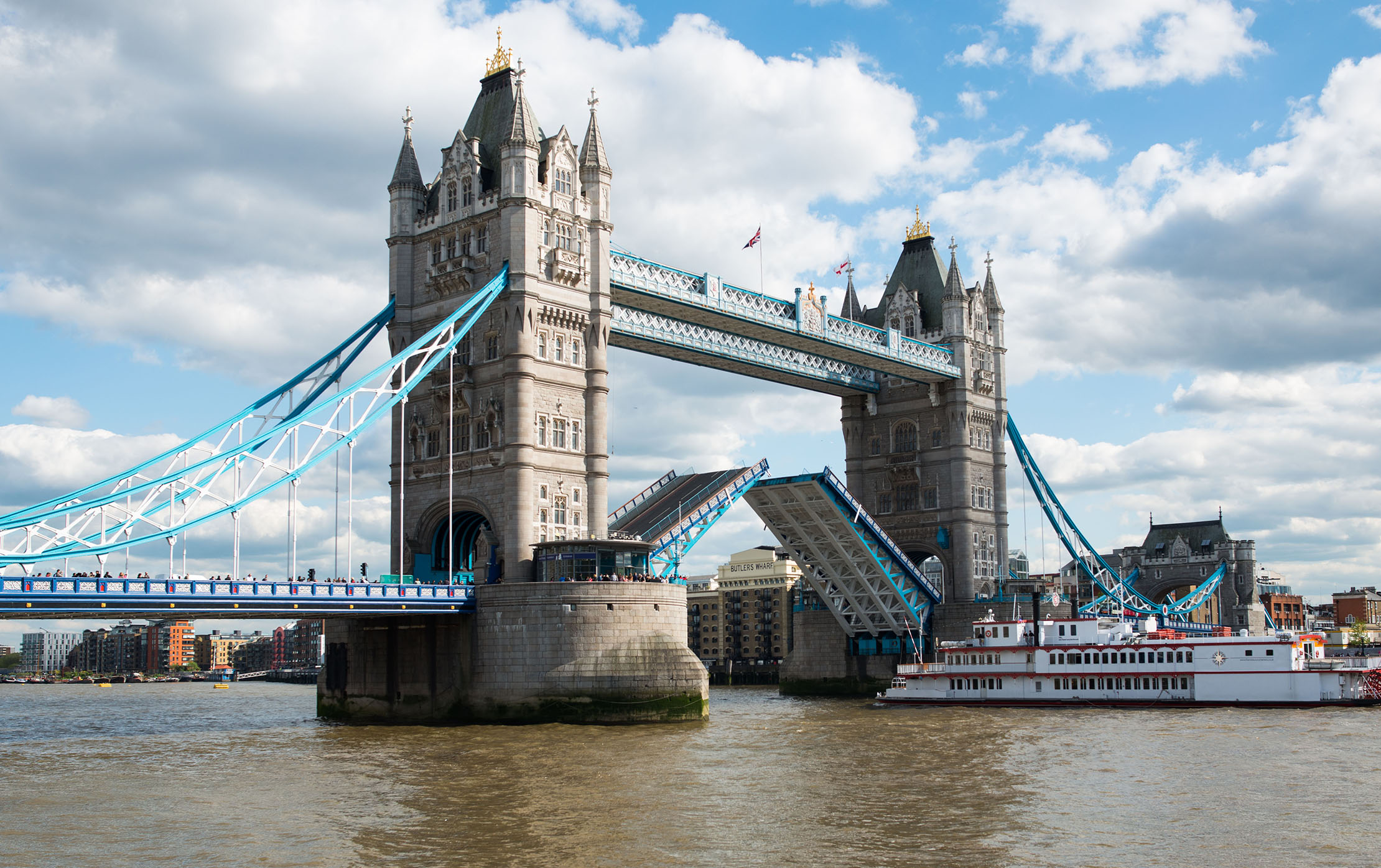 Tower Bridge still has the power to draw gasps as it opens to let a ship pass through.