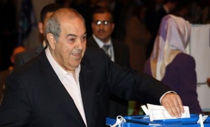 Allawi voting in the election.