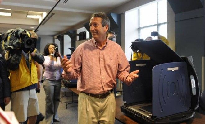 Former South Carolina Gov. Mark Sanford (R), seen here casting his vote, won back his seat in the House.