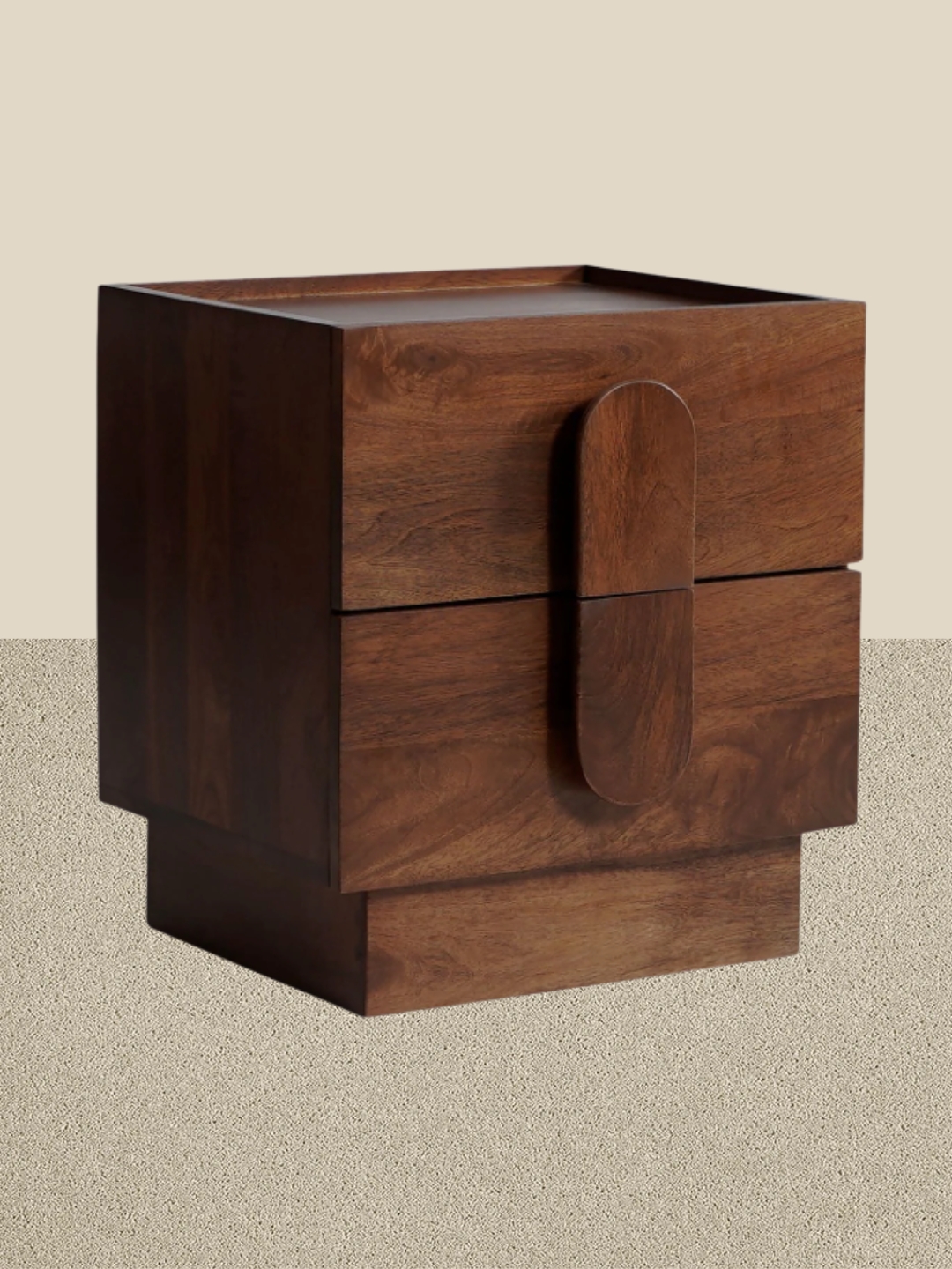 Next Home , Rolo Mango Wood 2 Drawer Bedside Table