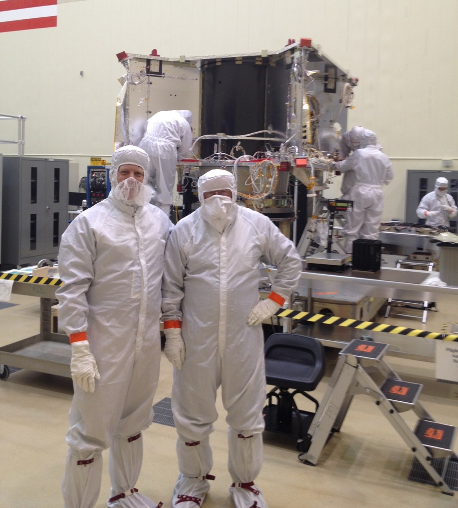 Leonard David in OSIRIS-REx Clean Room