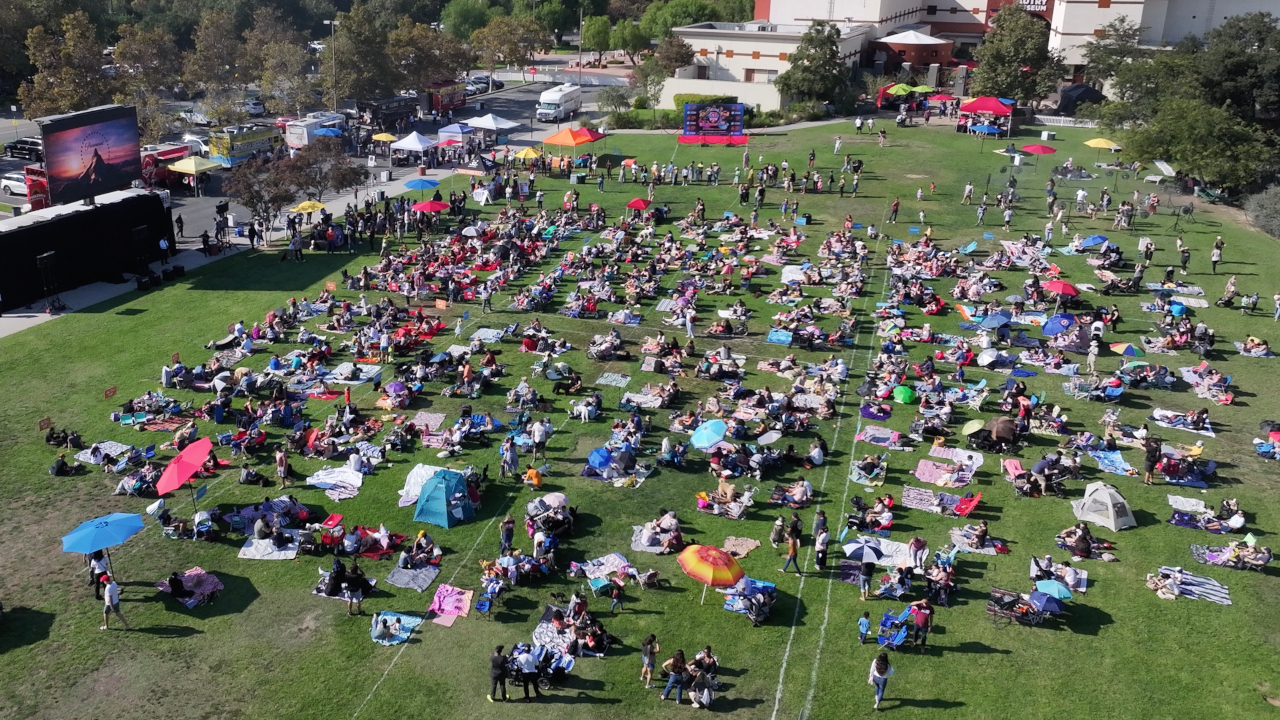 The Guinness World Record breaking crowd for PAW Patrol: The Mighty Movie.