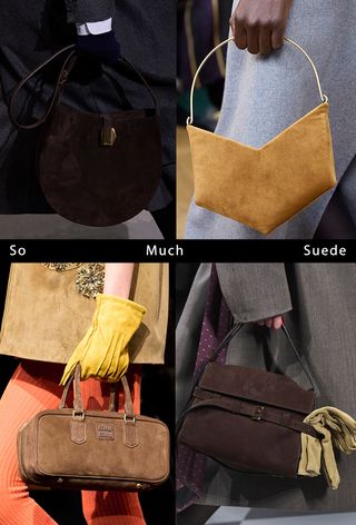 A collage showing some of the biggest fall bag trends for 2024.