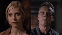 Sarah Michelle Gellar stars as Buffy Summers, while Anthony Head stars as Rupert Giles on Buffy the Vampire Slayer.