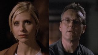 Sarah Michelle Gellar stars as Buffy Summers, while Anthony Head stars as Rupert Giles on Buffy the Vampire Slayer.