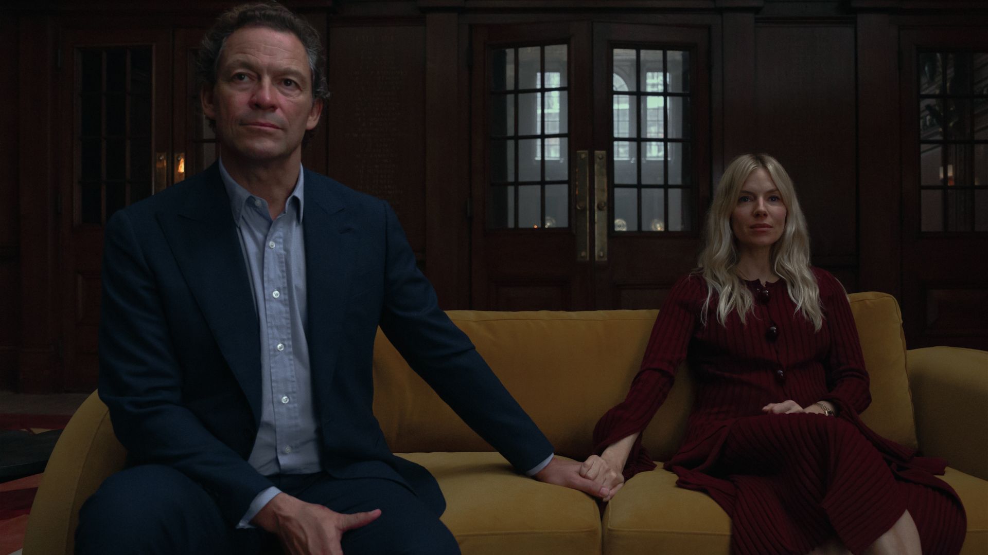 Dominic West as Morgan Henderson &amp;amp; Sienna Miller as Carla Duval in War