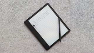 Amazon Kindle Scribe review: ereader with notepad page and writing