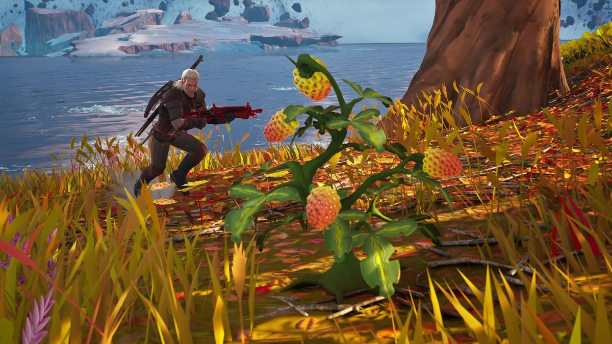 Geralt finds some Fortnite Slap Berries