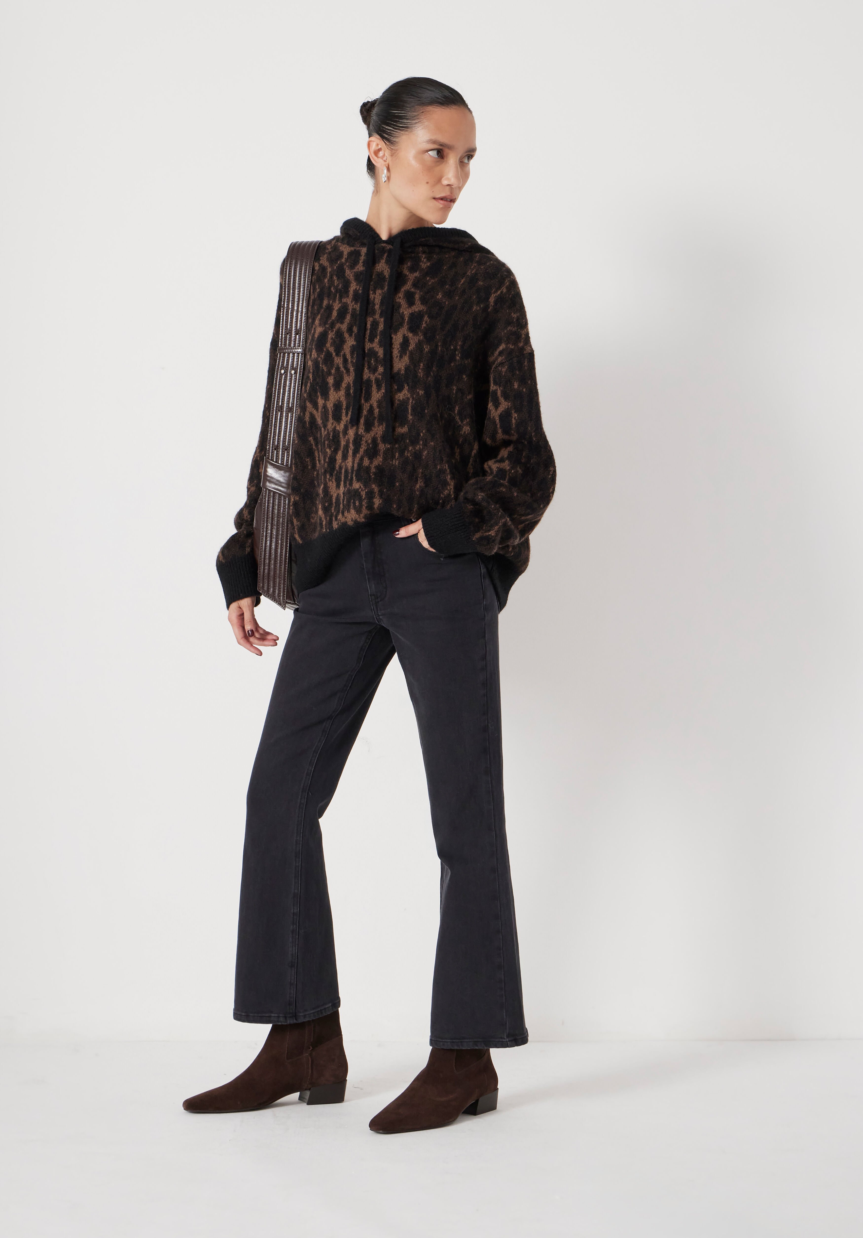 Eliana Cropped Mid Rise Bootcut Jeans