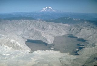 Mount Rainier viewed from Mount St. Helens in Washington.