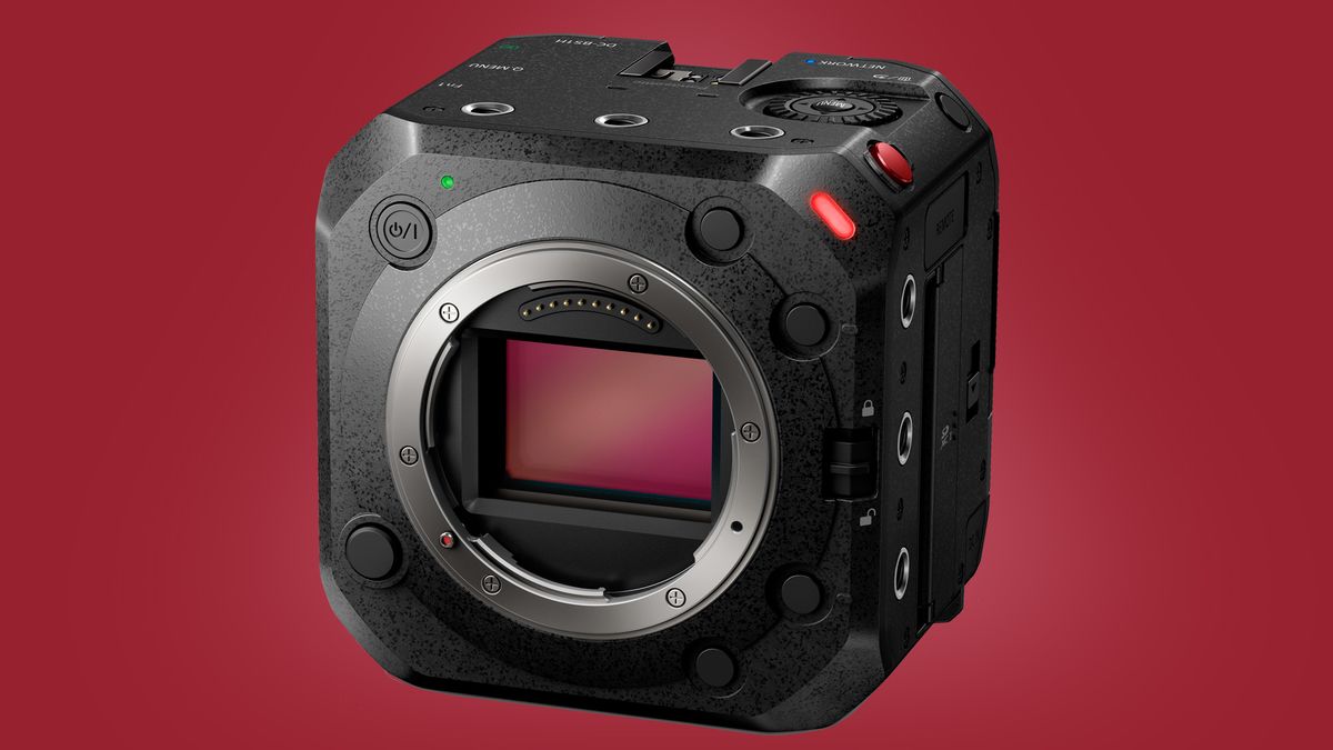 The Panasonic BS1H box camera on a red background