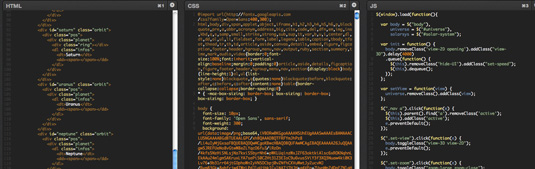 The full HTML, CSS and JavaScript is available to view