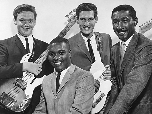 Dunn (left) with Booker T &amp; The MGs bandmates