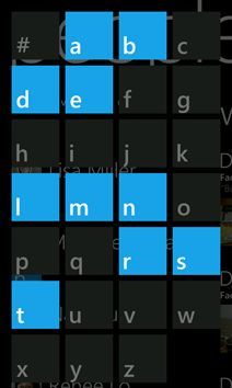 Windows phone 7 alphabet