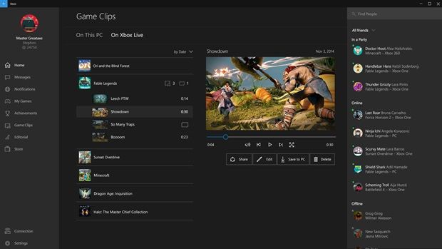 New xbox best sale app windows 10