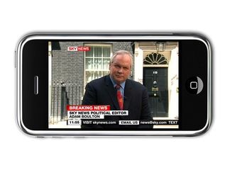 Sky news on mobile phone