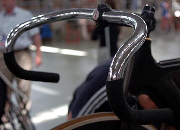 Old school : Some riders still prefer the reassurance of steel bars.