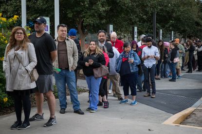 A line of early voters in Houston, Texas.