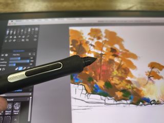 Wacom Movink review; a black stylus in a pen display