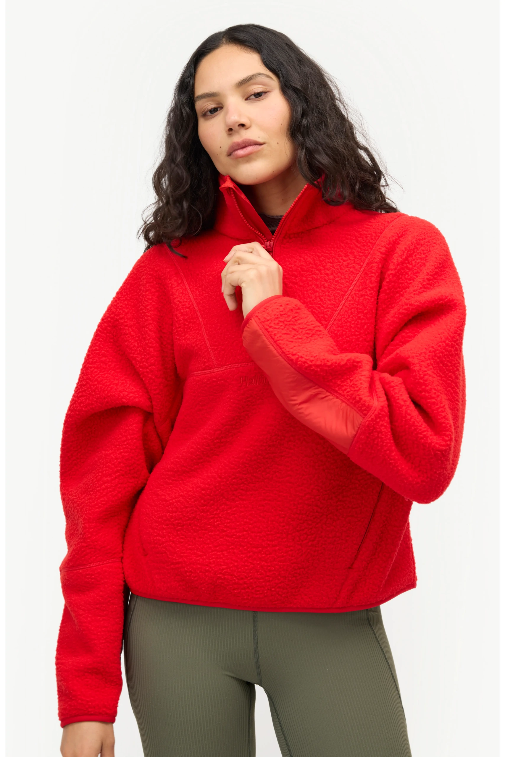 Halfdays Pieper Water Repellent Recycled Polyester Fleece Quarter Zip Top