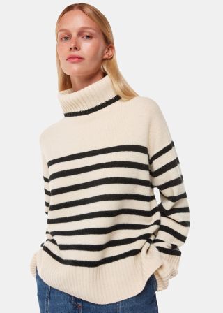 Stripe Wool Roll Neck