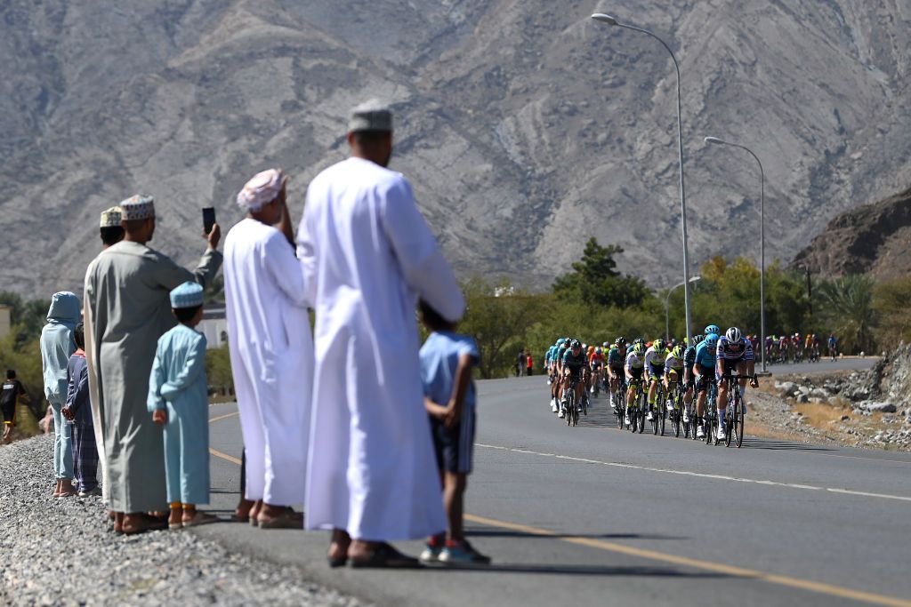 The local residents watch the Tour of Oman