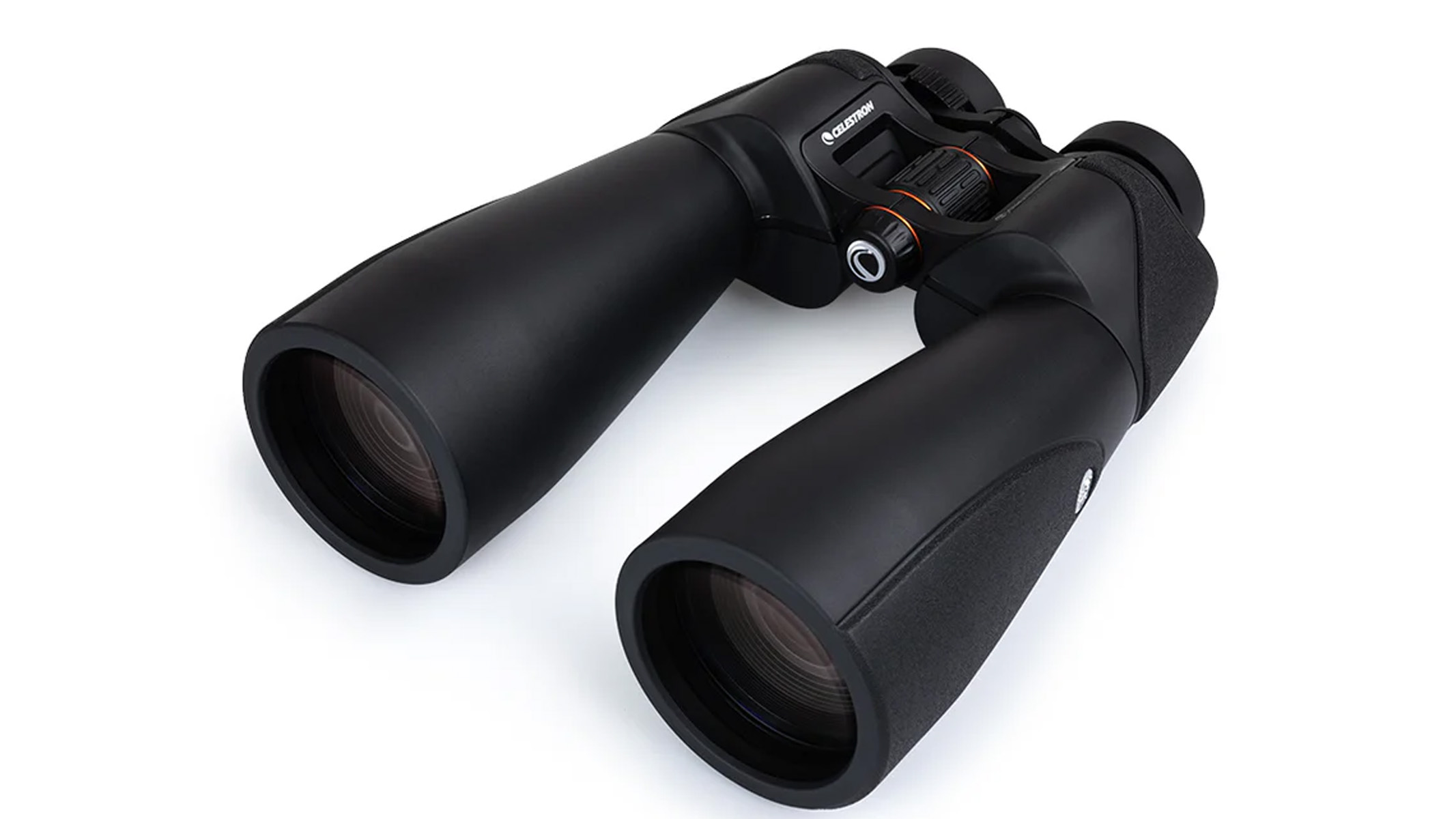 A pair of Celestron SkyMaster Pro ED 15x70 binoculars on a white background.