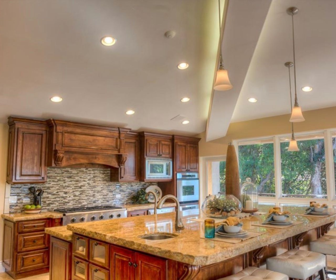 An outdated wooden kitchen