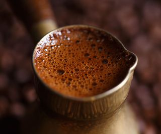 turkish coffee in a cezve